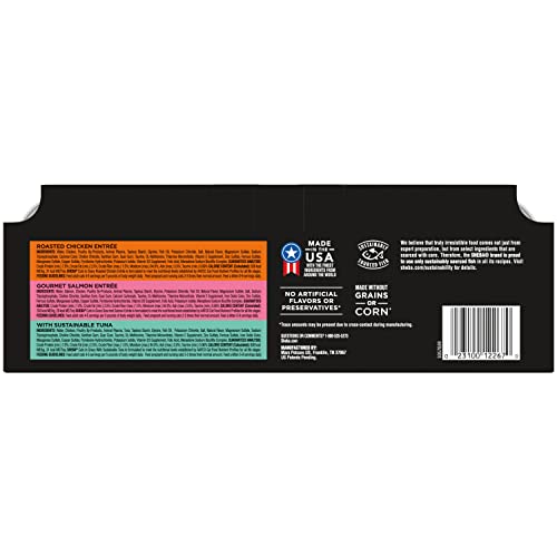 Cuts in Gravy Adult Wet Cat Food Trays, Roasted Chicken, Gourmet Salmon, and Sustainable Tuna Entrée