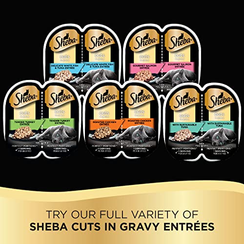 Cuts in Gravy Adult Wet Cat Food Trays, Roasted Chicken, Gourmet Salmon, and Sustainable Tuna Entrée