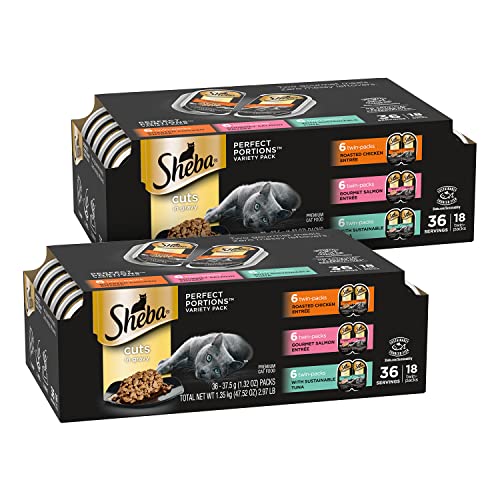 Cuts in Gravy Adult Wet Cat Food Trays, Roasted Chicken, Gourmet Salmon, and Sustainable Tuna Entrée