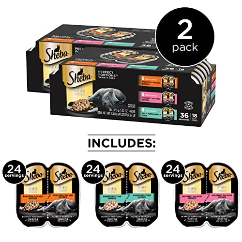 Cuts in Gravy Adult Wet Cat Food Trays, Roasted Chicken, Gourmet Salmon, and Sustainable Tuna Entrée
