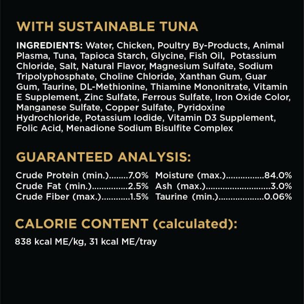 Cuts in Gravy Adult Wet Cat Food Trays, Roasted Chicken, Gourmet Salmon, and Sustainable Tuna Entrée