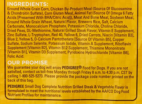 Nutrition Adult Small Dog Dry Dog Food, Grilled Steak and Vegetable Flavor, 14 lb. Bag