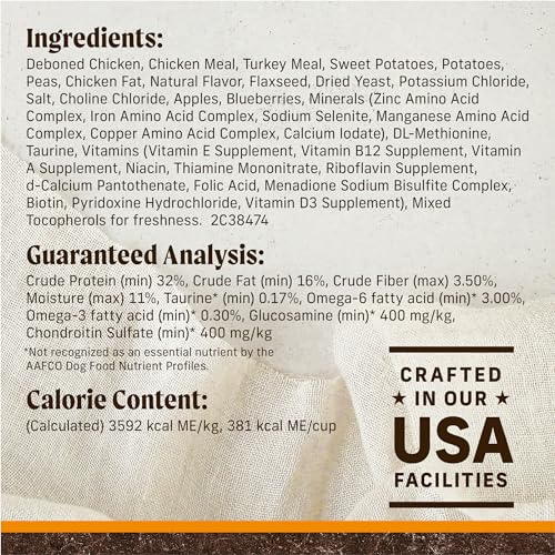 Grain Free Dry Adult Dog Food, Wholesome And Natural Kibble With Real Chicken And Sweet Potato - 22.0 lb. Bag