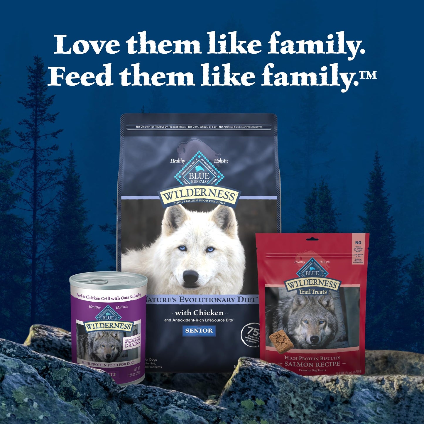 Wilderness Senior High Protein Dry Dog Food With Real Chicken Plus Wholesome Grains