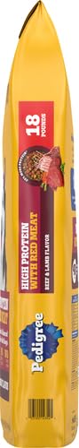 Pedigree High Protein Adult Dry Dog Food, Beef and Lamb Flavor, 18 lb. Bag