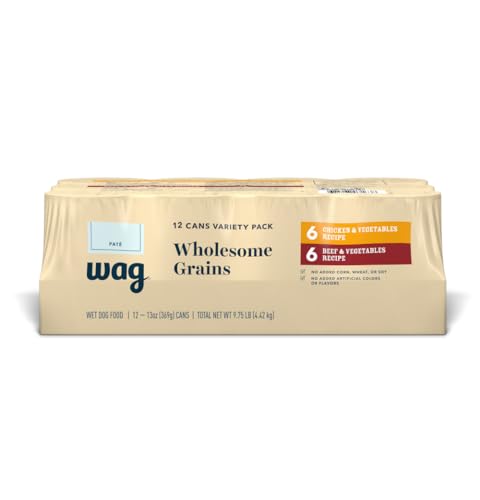 Wholesome Grains Adult Pate Canned Dog Food Variety Pack Vegetables Recipe 13oz (Pack of 12)