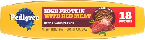 Pedigree High Protein Adult Dry Dog Food, Beef and Lamb Flavor, 18 lb. Bag