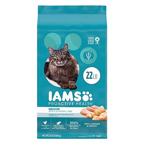 Proactive Health Indoor Weight Control & Hairball Care Adult Dry Cat Food with Chicken & Turkey, 22 lb. Bag