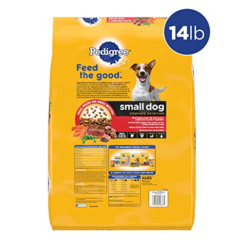 Nutrition Adult Small Dog Dry Dog Food, Grilled Steak and Vegetable Flavor, 14 lb. Bag