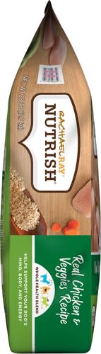 Rachael Ray Nutrish Premium Natural Dry Dog Food, Real Chicken & Veggies Recipe, 28 Pound Bag