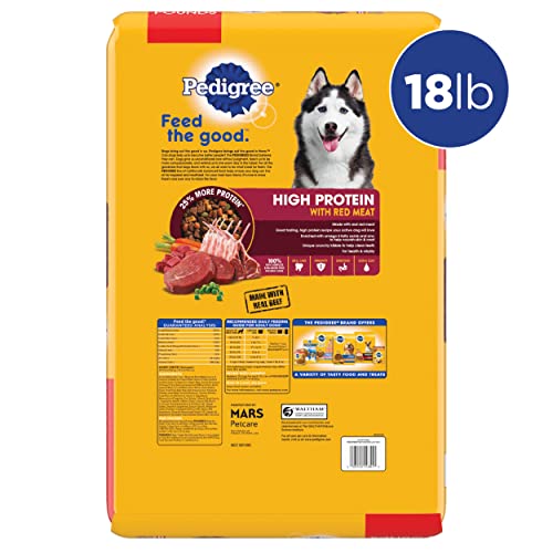 Pedigree High Protein Adult Dry Dog Food, Beef and Lamb Flavor, 18 lb. Bag