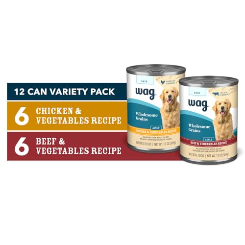 Wholesome Grains Adult Pate Canned Dog Food Variety Pack Vegetables Recipe 13oz (Pack of 12)