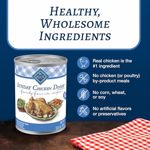Family Favorites Adult Wet Dog Food, Made with Natural Ingredients, Sunday Chicken Dinner, 12.5-oz. Can (Pack of 12)