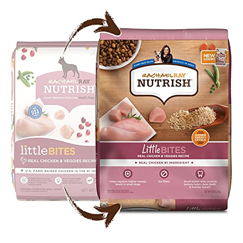 Rachael Ray Nutrish Little Bites Dry Dog Food, Chicken & Veggies Recipe for Small Breeds, 14 Pound Bag