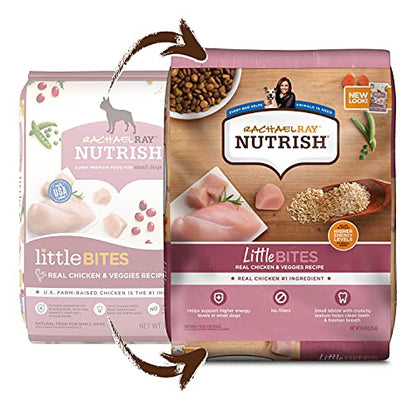 Rachael Ray Nutrish Little Bites Dry Dog Food, Chicken & Veggies Recipe for Small Breeds, 14 Pound Bag