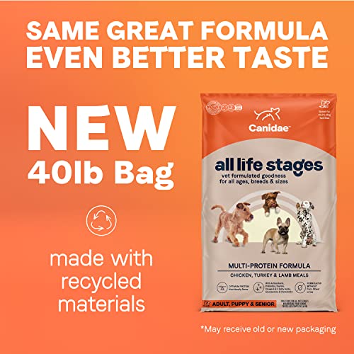 Canidae All Life Stages Premium Dry Dog Food for All Breeds 40 lbs, For All Ages & Multi-Dog Homes