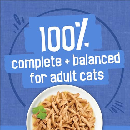 Purina Friskies Wet Cat Food Variety Pack, Shreds Beef and Chicken & Salmon - (Pack of 40)
