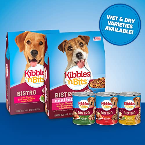 Kibbles 'n Bits Bistro Mini Bits Small Breed Oven Roasted Beef Flavor Dry Dog Food, 16 Pound Bag