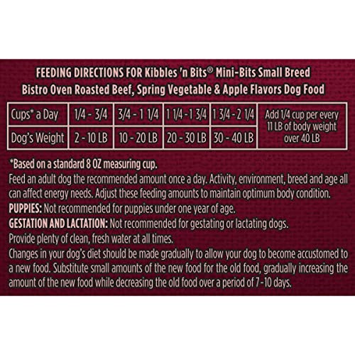 Kibbles 'n Bits Bistro Mini Bits Small Breed Oven Roasted Beef Flavor Dry Dog Food, 16 Pound Bag