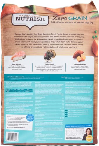 Nutrish Zero Grain Dry Dog Food Natural Dog Food with Added Vitamins, Minerals & Taurine, Salmon & Sweet Potato Recipe, 23 Pounds