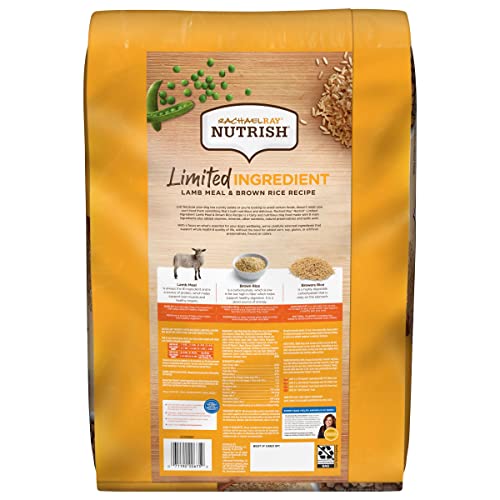 Rachael Ray Nutrish Limited Ingredient Dog Food, Lamb Meal & Brown Rice Recipe, 28 lb. Bag