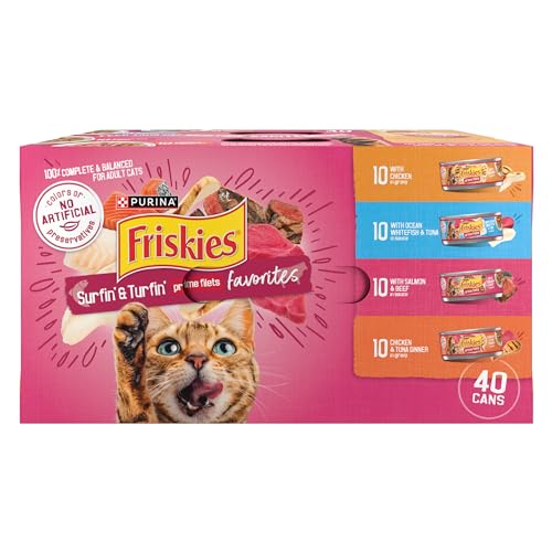 Wet Cat Food Variety Pack, Surfin' & Turfin' Prime Filets Favorites - (Pack of 40)