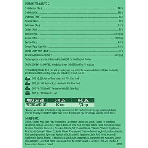 Nutrish Indoor Complete Premium Natural Dry Cat Food with Added Vitamins