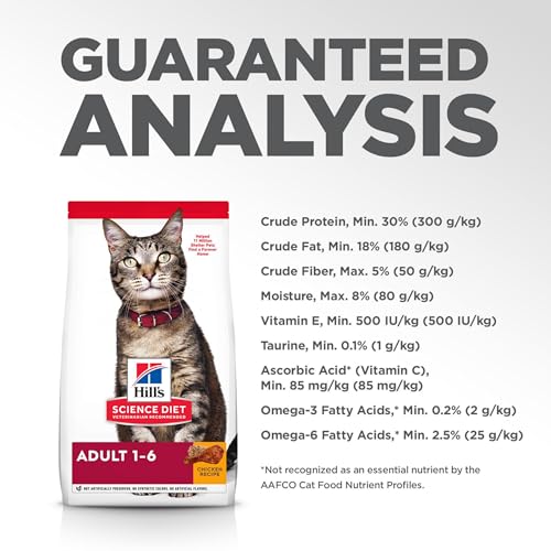 Hill's Science Diet Adult 1-6, Adult 1-6 Premium Nutrition, Dry Cat Food, Chicken Recipe, 7 lb Bag