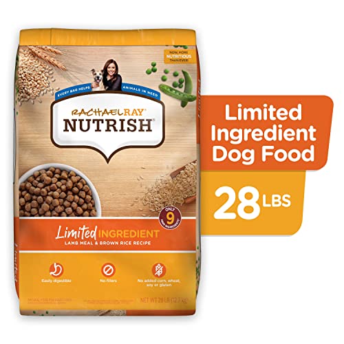 Rachael Ray Nutrish Limited Ingredient Dog Food, Lamb Meal & Brown Rice Recipe, 28 lb. Bag