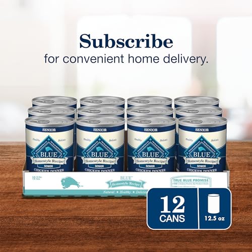 Blue Buffalo Homestyle Recipe Senior Wet Dog Food, Made with Natural Ingredients 12.5-oz. Cans (12 Count)