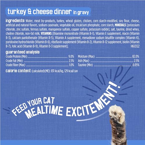 Wet Cat Food Variety Pack and Turkey and Cheese Dinner - (Pack of 24) 5.5 oz. Cans