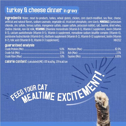 Wet Cat Food Variety Pack and Turkey and Cheese Dinner - (Pack of 24) 5.5 oz. Cans
