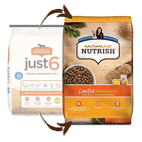 Rachael Ray Nutrish Limited Ingredient Dog Food, Lamb Meal & Brown Rice Recipe, 28 lb. Bag
