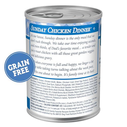 Family Favorites Adult Wet Dog Food, Made with Natural Ingredients, Sunday Chicken Dinner, 12.5-oz. Can (Pack of 12)
