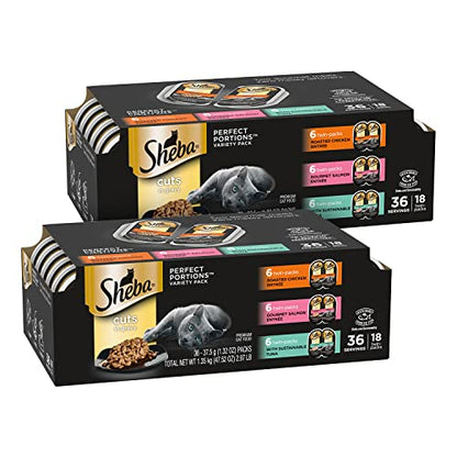 Cuts in Gravy Adult Wet Cat Food Trays, Roasted Chicken, Gourmet Salmon, and Sustainable Tuna Entrée