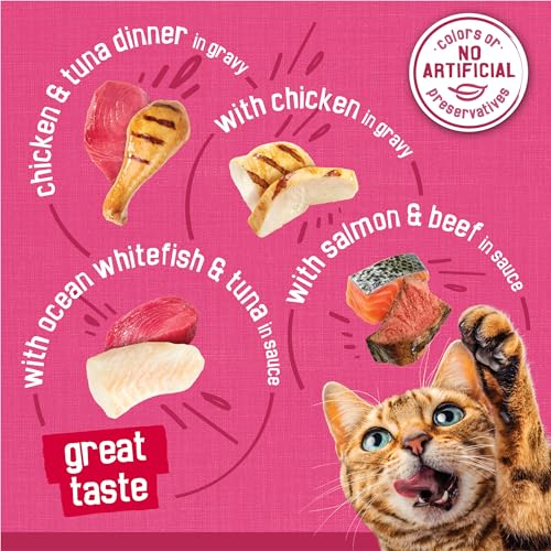 Wet Cat Food Variety Pack, Surfin' & Turfin' Prime Filets Favorites - (Pack of 40)