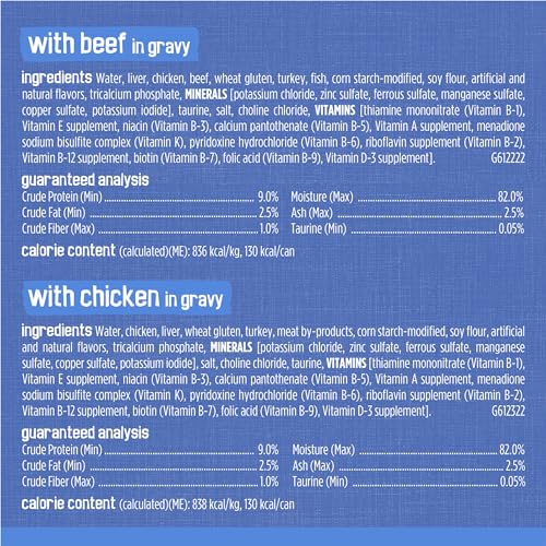 Wet Cat Food Variety Pack and Turkey and Cheese Dinner - (Pack of 24) 5.5 oz. Cans
