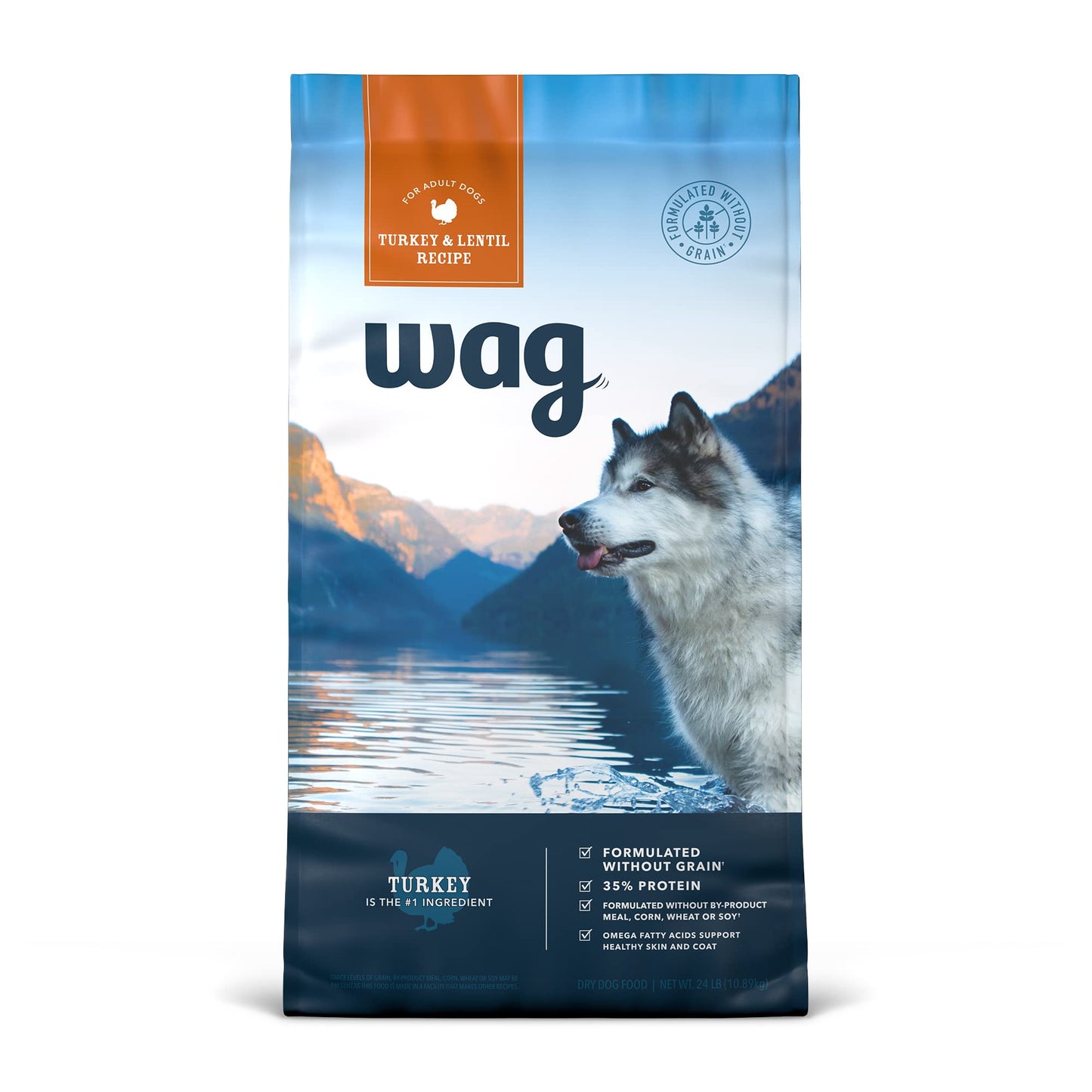 Dry Dog Food Grain-Free Turkey & Lentil Recipe, High Protein (24 lb bag)