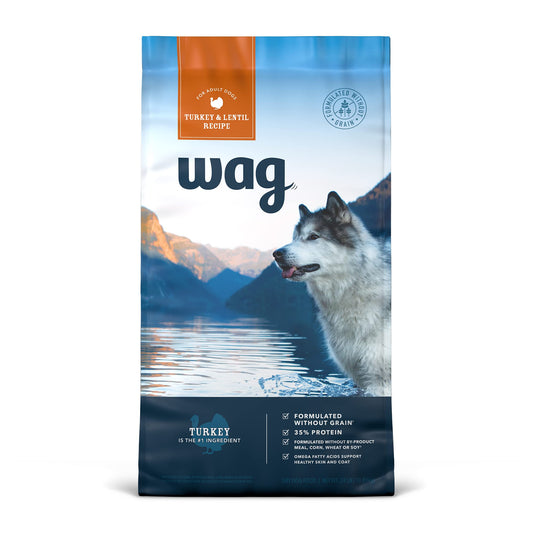 Dry Dog Food Grain-Free Turkey & Lentil Recipe, High Protein (24 lb bag)