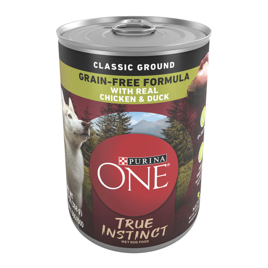 Wet Dog Food True Instinct Classic Ground Grain-Free Formula With Real Chicken and Duck High Protein Dog Food - (Pack of 12) 13 oz. Cans