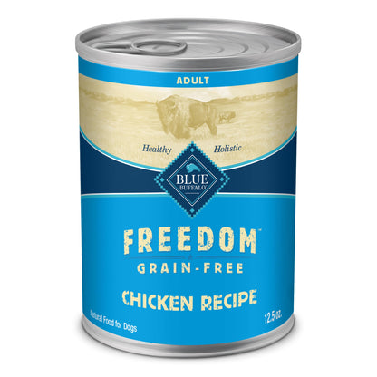Freedom Grain-Free Wet Dog Food, Free of Glutens & Artificial Preservatives, Made with Natural Ingredients, Chicken Recipe, 12.5-oz. Cans (12 Count)