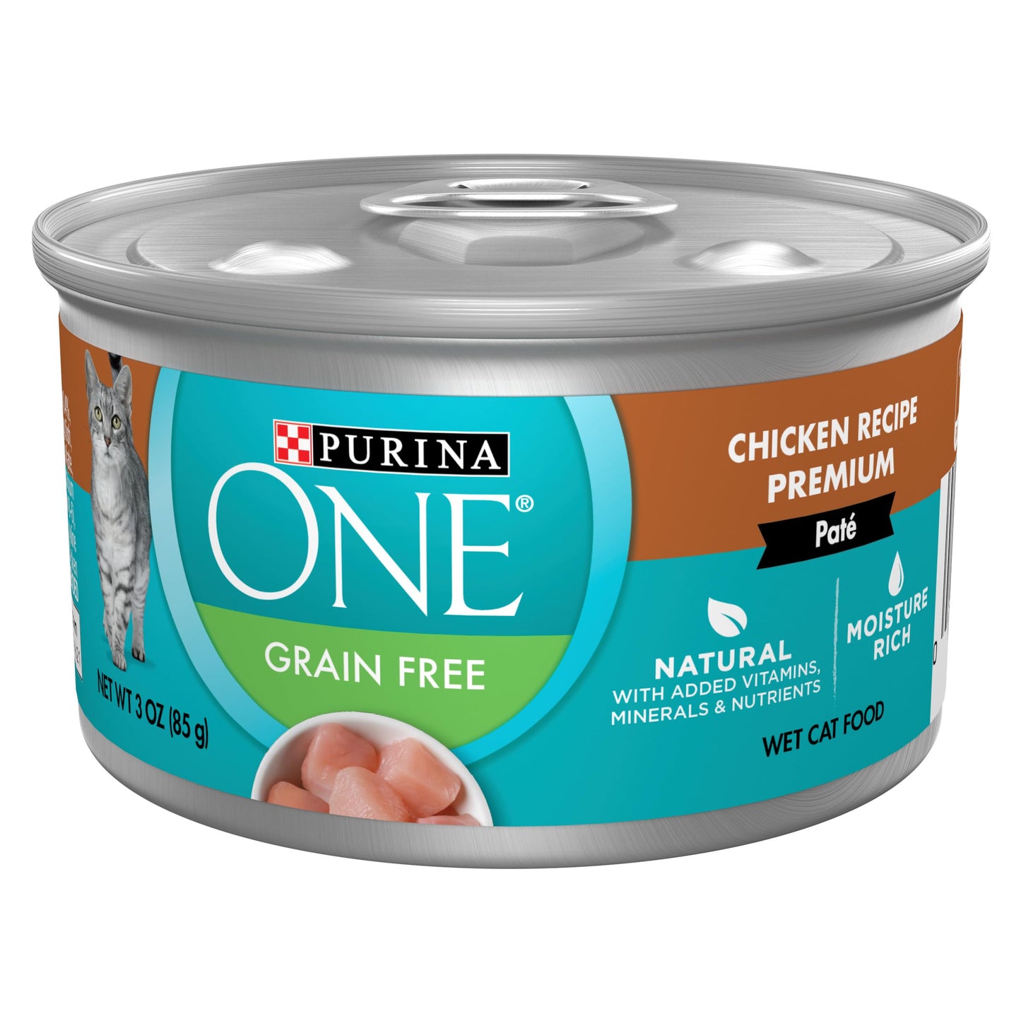 Natural Grain Free Wet Cat Food Pate, Chicken Recipe - (Pack of 24) 3 oz. Pull-Top Cans