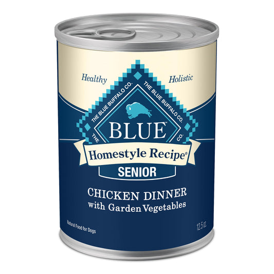 Blue Buffalo Homestyle Recipe Senior Wet Dog Food, Made with Natural Ingredients 12.5-oz. Cans (12 Count)