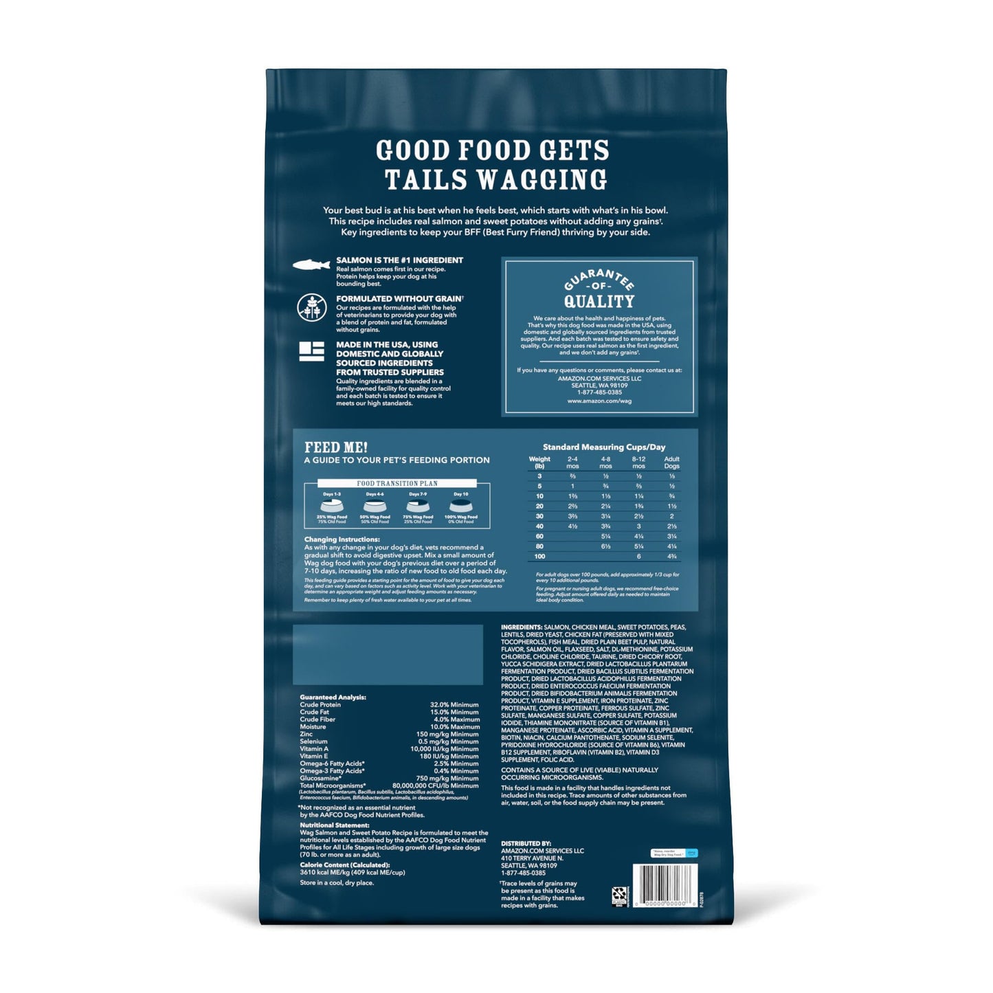Dry Dog Food Salmon & Sweet Potato, Grain Free 24 lb Bag