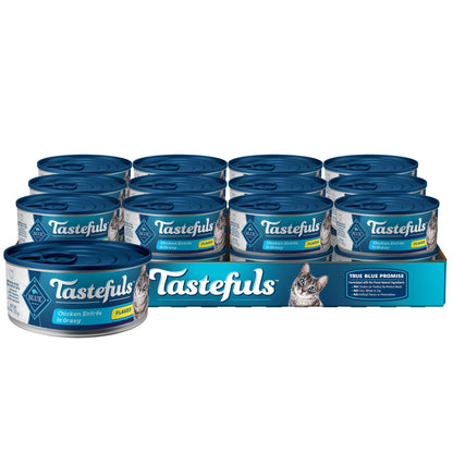 Tastefuls Natural Flaked Wet Cat Food, Chicken Entrée in Gravy 5.5-oz cans (Pack of 24)
