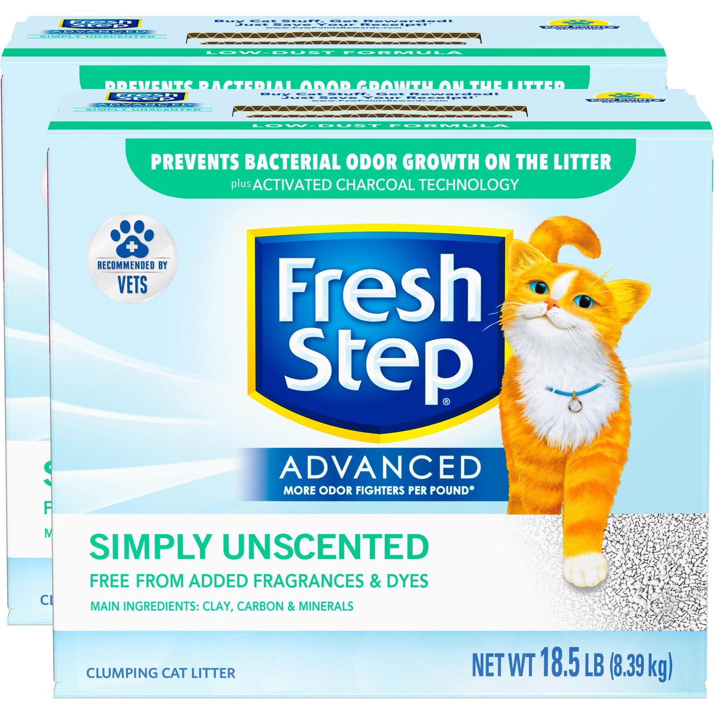 Advanced Unscented Cat Litter, 2 Pack (37.58 lbs/17.04 kg, Extra Large