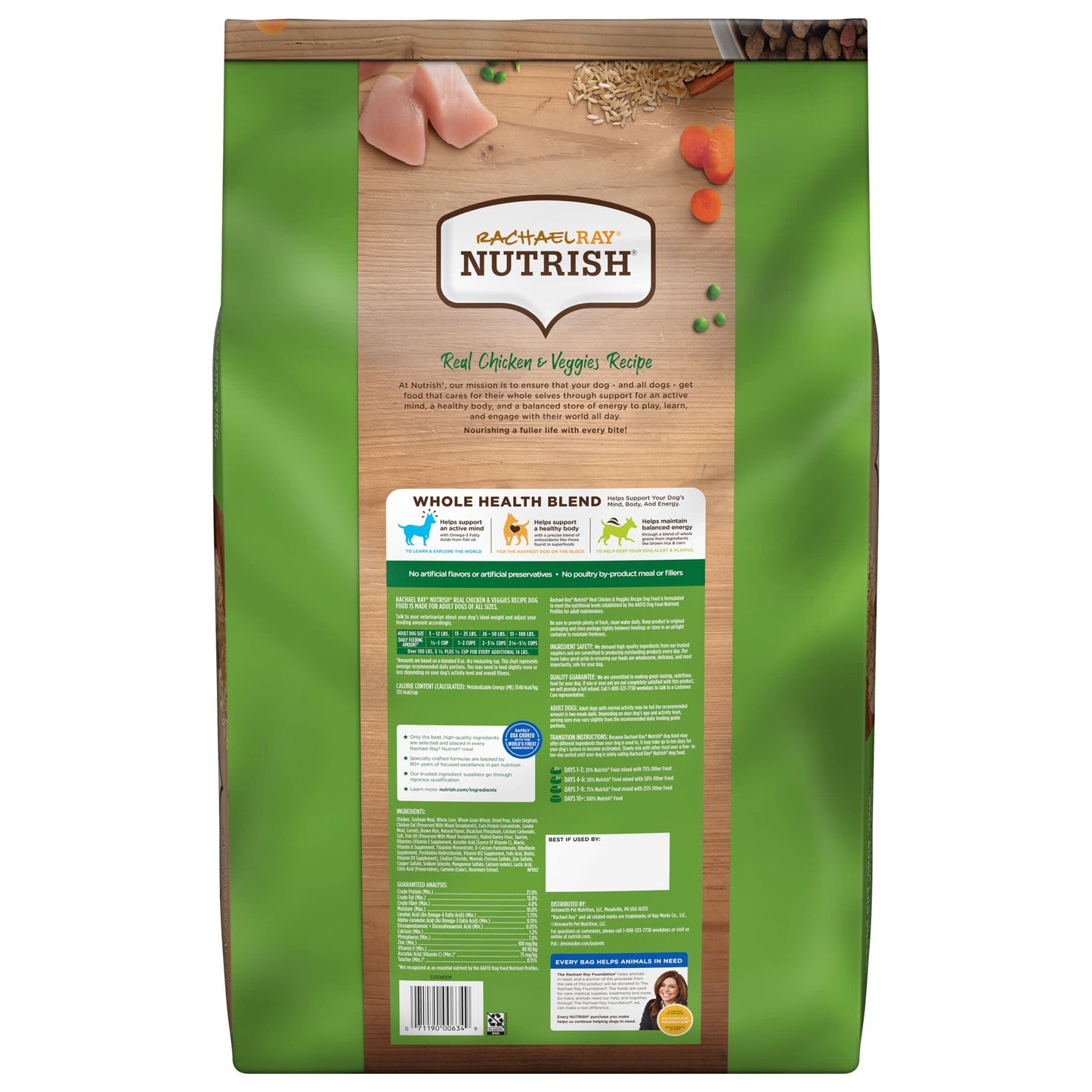 Rachael Ray Nutrish Premium Natural Dry Dog Food, Real Chicken & Veggies Recipe, 28 Pound Bag