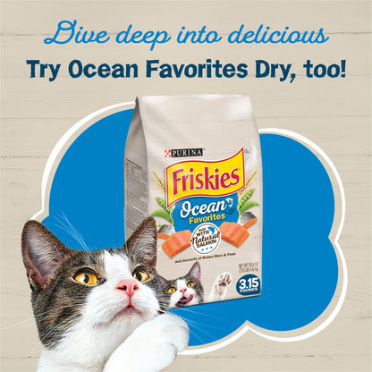 Purina Friskies Ocean Favorites Wet Cat Food Pate and Meaty Bits Variety Pack
