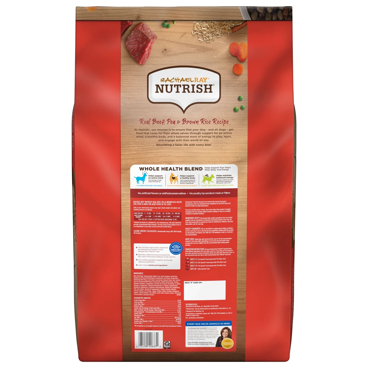 Nutrish Premium Natural Dry Dog Food with Added Vitamins, Minerals & Taurine, Real Beef, Pea, & Brown Rice Recipe, 28 Pounds (Packaging May Vary)