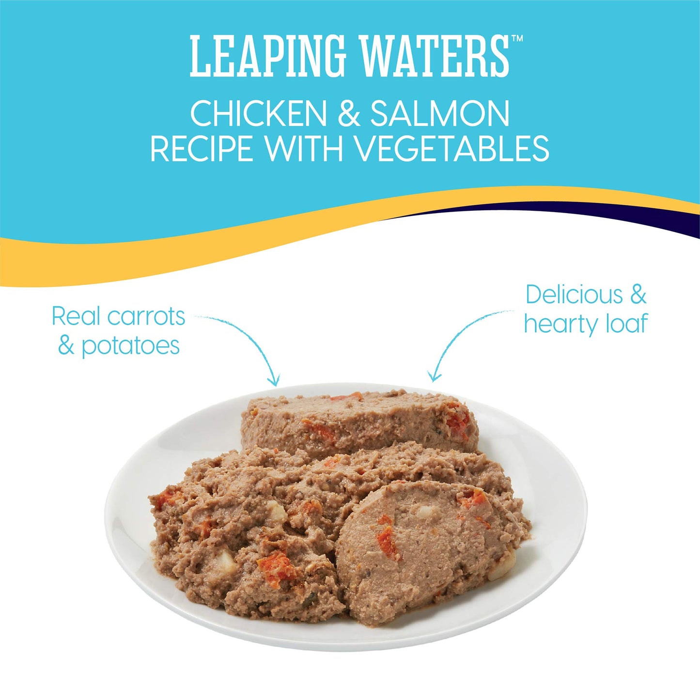 Wet Dog Food for Adult & Senior Dogs - Made with Real Chicken & Salmon - Leaping Waters Grain Free Canned Dog Food for Healthy Digestion